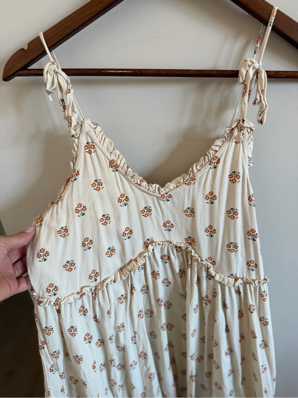 Patrons of Peace Cream Floral Tie-Shoulder Mini Dress - Picture 6 of 10